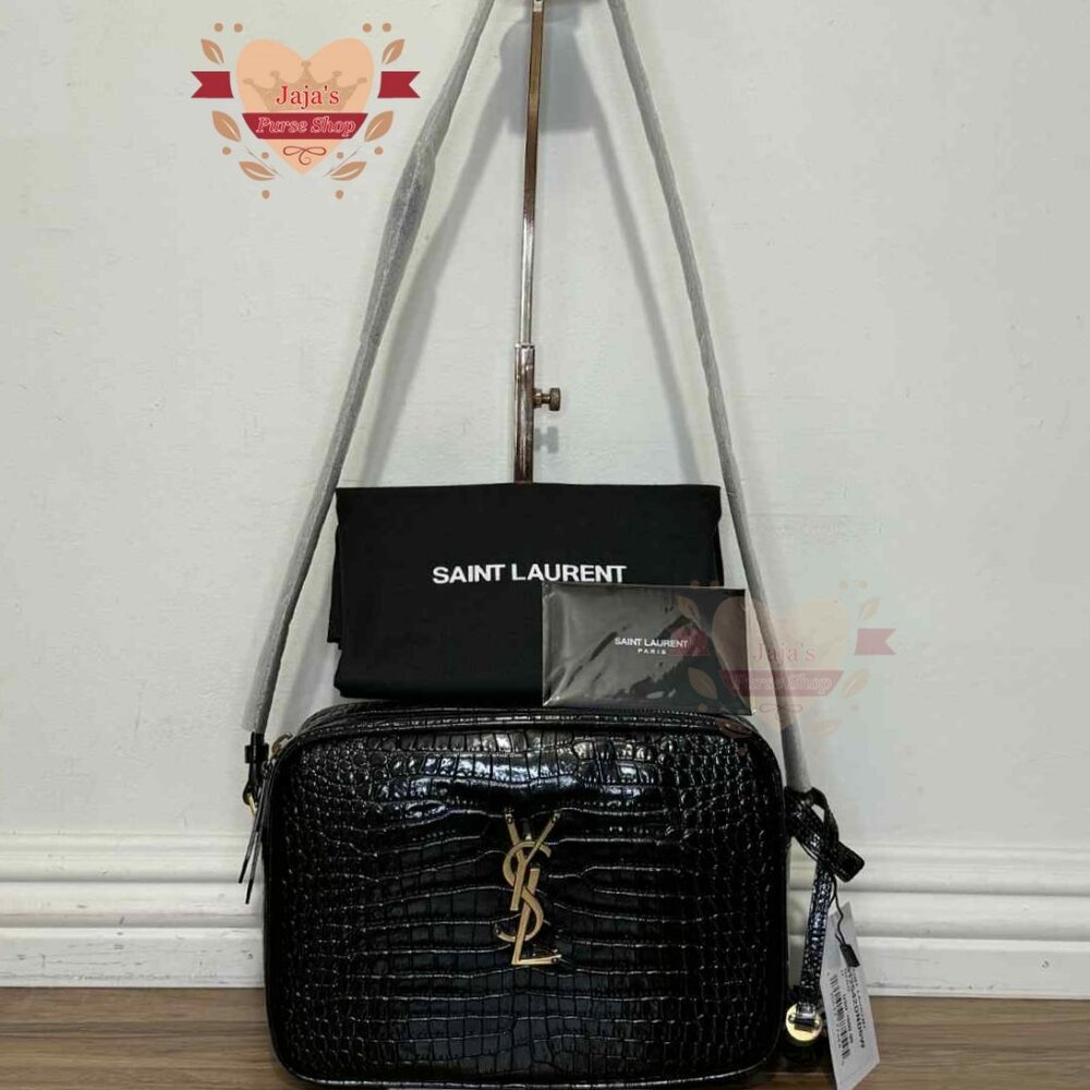❤️Saint Laurent Patent Crocodile Embossed Camera Bag❤️